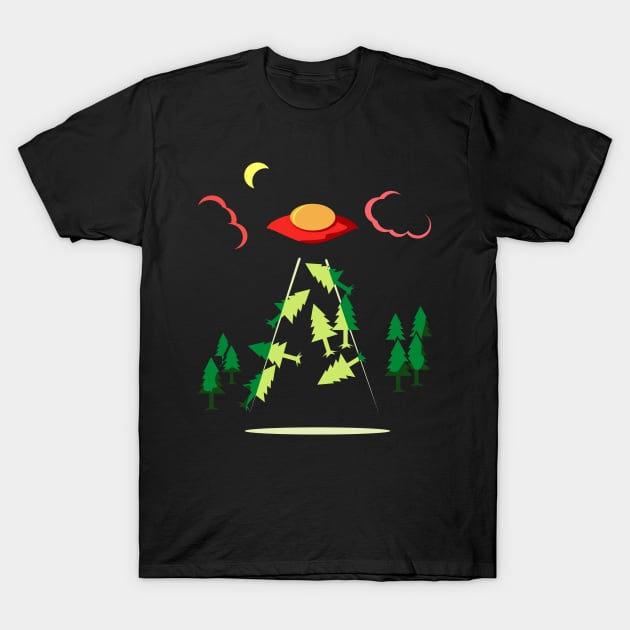 Alien steal the Christmas tree T-Shirt by osvaldoport76